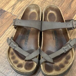 Birkenstock Dark Brown Cross-Strap Sandals